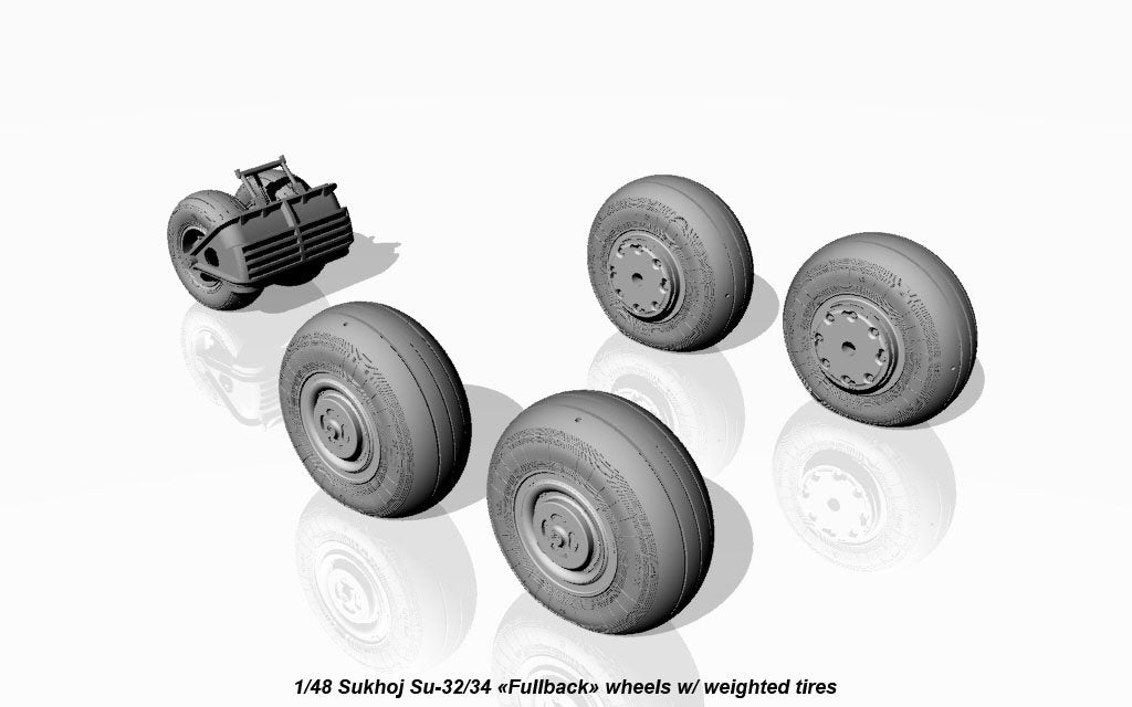 Armory Models AW48025 Sukhoj Su-32FN / Su-34 Fullback wheels w/ weighted tires 1/48 – immagine 5
