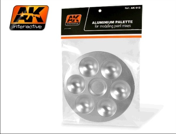 AK Interactive AK612 Aluminum Paint Palette 6 Wells