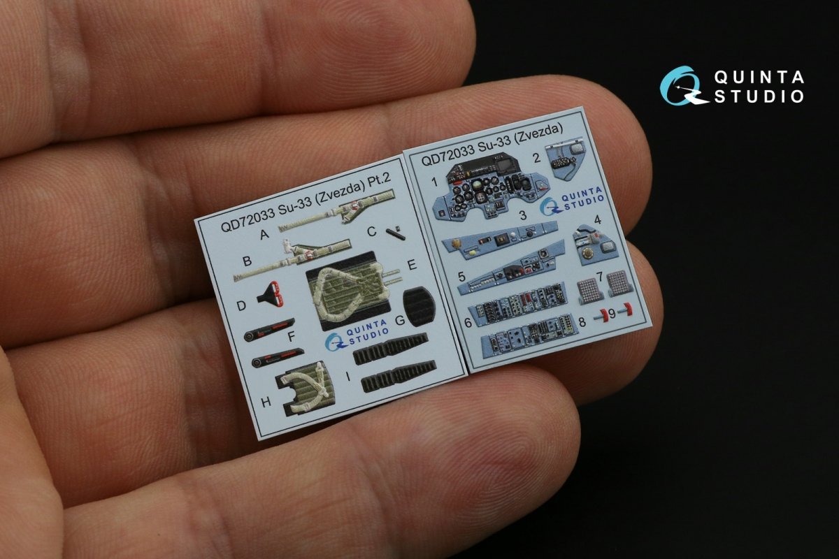 Quinta Studio QD72033 Su-33 3D-Printed &amp;amp; colored Interior on decal paper (Zvezda) 1/72 – image 6