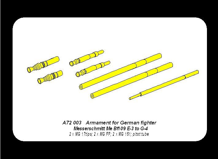 Aber A72 003 Armament for German fighter Me 109E-3 to G-4 1/72 – image 8