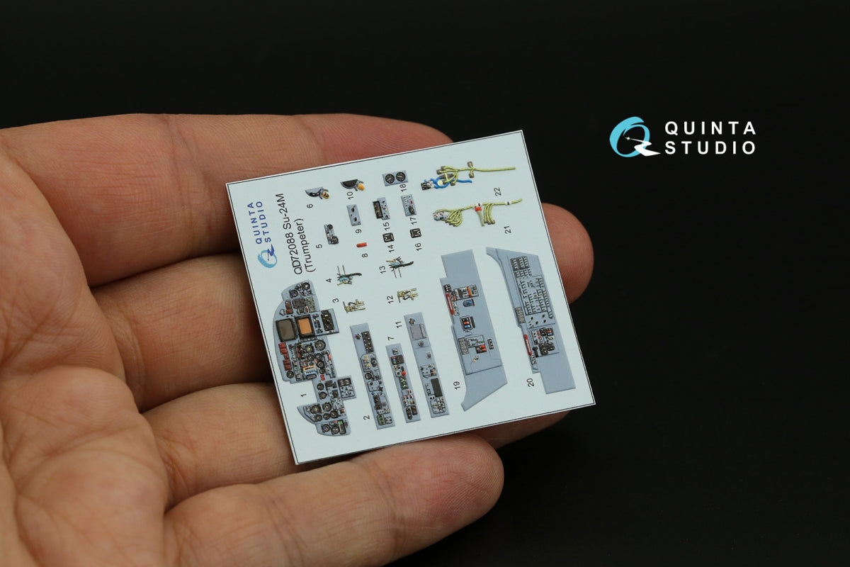 Quinta Studio QD72088 Su-24M 3D-Printed &amp;amp; colored Interior on decal paper (Trumpeter) 1/72 – image 7