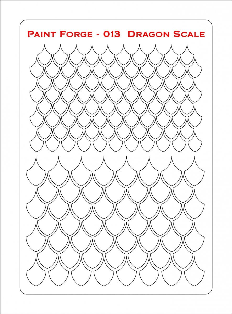 Paint Forge PFST013L STENCIL - DRAGON SCALE – obrázek 2