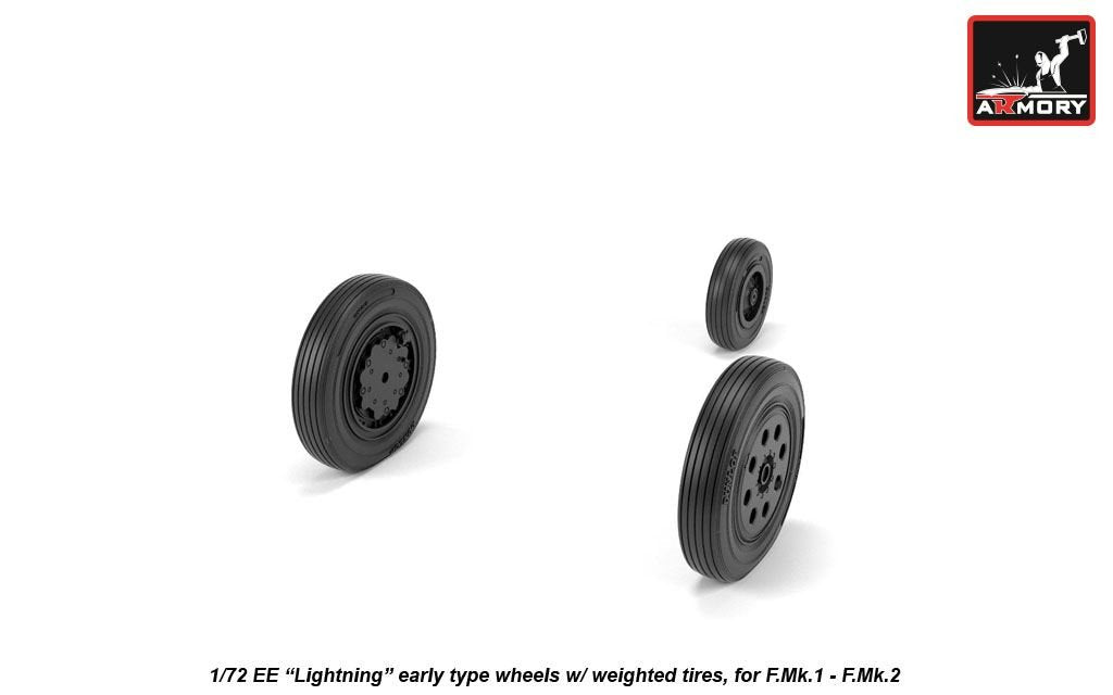 Armory Models AW72409 EE Lightning wheels w/ weighted tires, early 1/72 – obrázek 3
