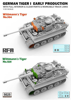 Rye Field Model 5025 German Tiger I Early Production Wittmann&amp;#39;s Tiger 504 FULL Interior 1/35 – image 3