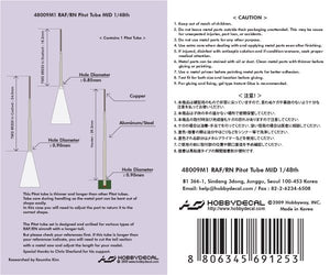 HobbyDecal MT48009V1 RAF/RN Pitot tube Mid 1/48 – obrázek 2