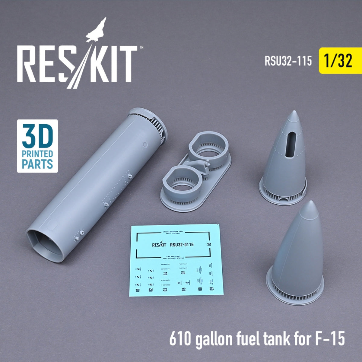 RESKIT RSU32-0115 610 GALLON FUEL TANK FOR F-15 (1 PCS) (3D PRINTED) 1/32 – Bild 2