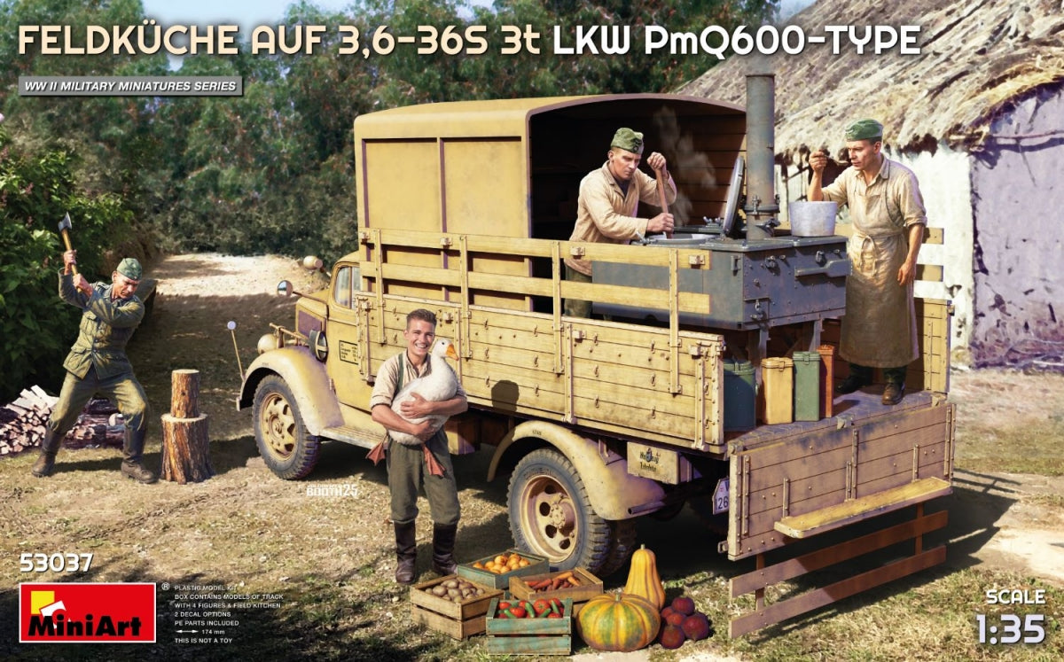 Mini Art 53037 Feldkuche Auf 3,6-36S 3t LKW PmQ600-Type 1/35