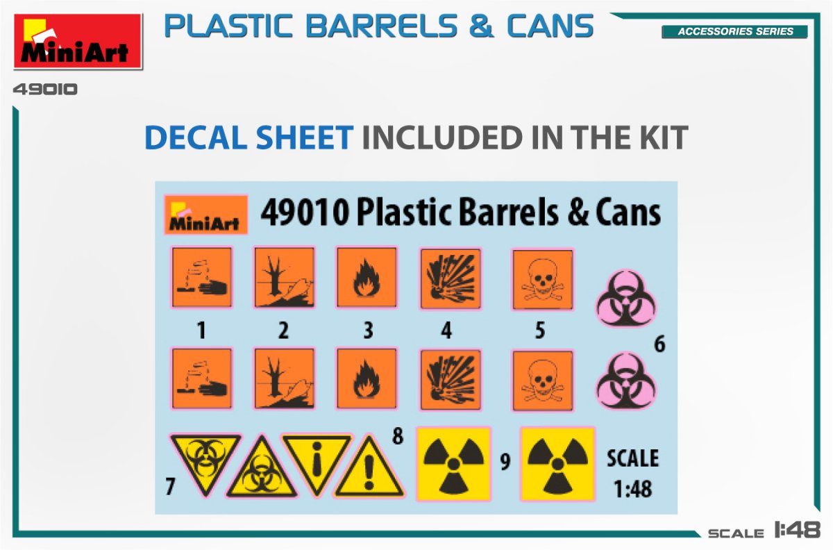MiniArt 49010 PLASTIC BARRELS &amp;amp; CANS 1/48 – imagen 2