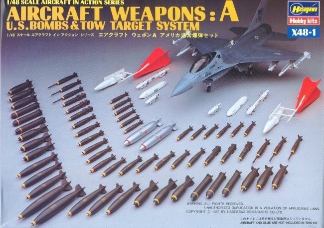 Hasegawa X48-1 AIRCRAFT WEAPONS: A US Smart Bombs Target Pods (1/48)