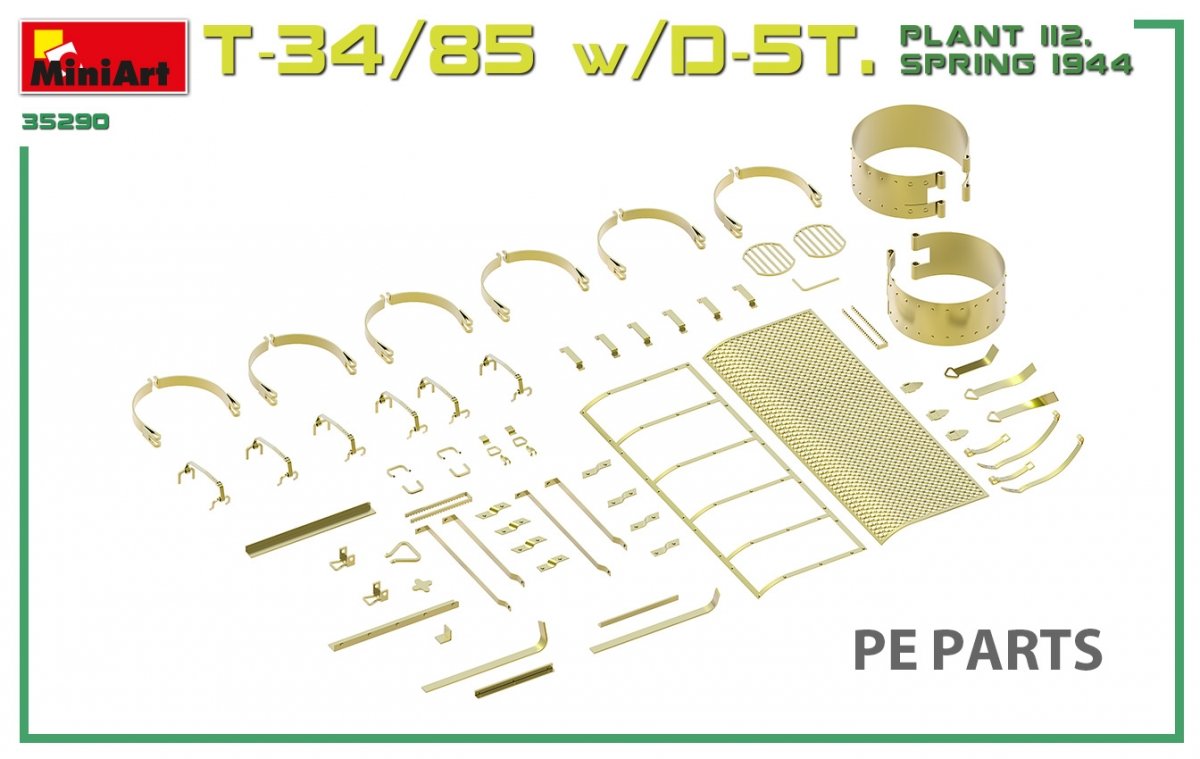 Miniart 35290 T-34/85 w/D-5T. PLANT 112. SPRING 1944. INTERIOR KIT 1/35 – immagine 10