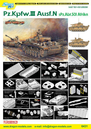 Dragon 6431 Pz.Kpfw.III Ausf.N sPz.Abt.501 Afrika – immagine 2