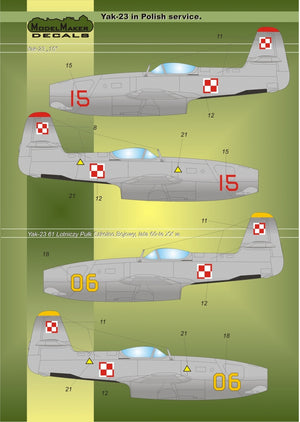 ModelMaker Decals D48019 Yak-23 in Polish service 1/48 – obrázek 5