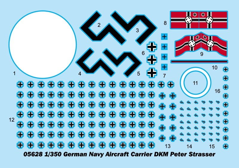Trumpeter 05628 German Navy Aircraft Carrier DKM Peter Strasser 1/350 – obrázek 3