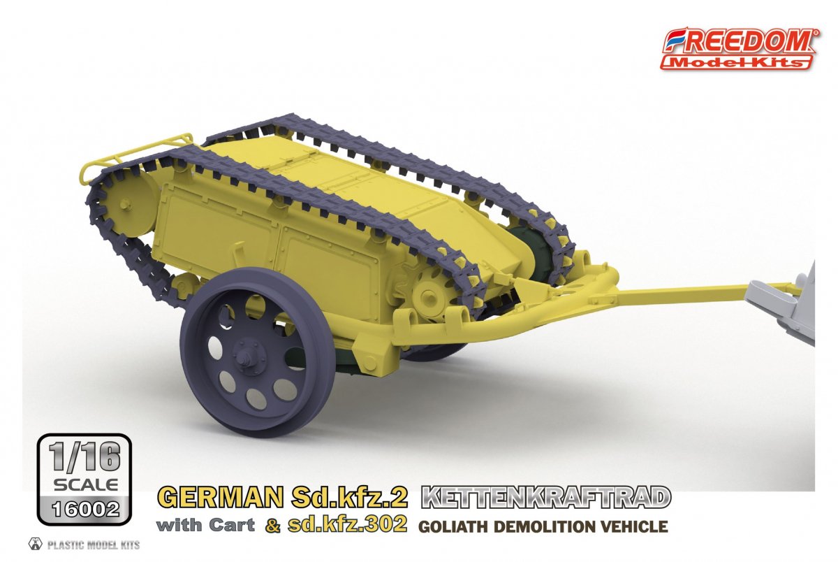 Freedom 16002 GERMAN SD.KFZ.2 KETTENKRAFTRAD &amp;amp; SD.KFZ.302 GOLIATH DEMOLITION VEHICLE 1/16 – zdjęcie 8