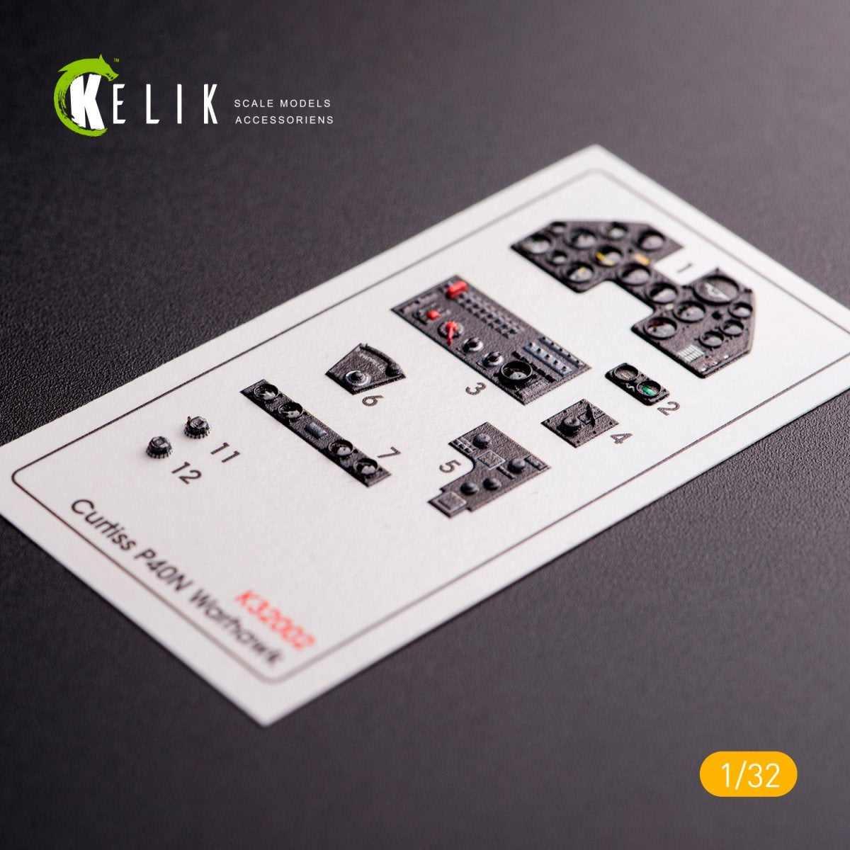 KELIK K32002 P40-N INTERIOR 3D DECALS FOR TRUMPETER KIT 1/32 – obrázek 2