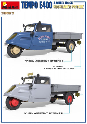 MiniArt 38025 TEMPO E400 HOCHLADER PRITSCHE 3-WHEEL TRUCK 1/35 – image 3