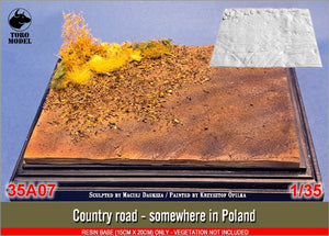 Toro 35A07 Droga wiejska - gdzieś w Polsce - podstawka żywiczna 15x20cm 1/35