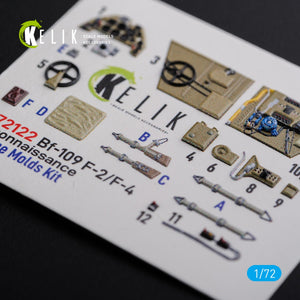 KELIK K72122 BF109-F2/F4 reconnaissance interior 3D decals for Fine Molds kit 1/72 – obrázek 2