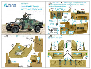 Quinta Studio QD48310 HUMVEE family 3D-Printed &amp;amp; colored Interior on decal paper (Tamiya) 1/48 – imagen 7