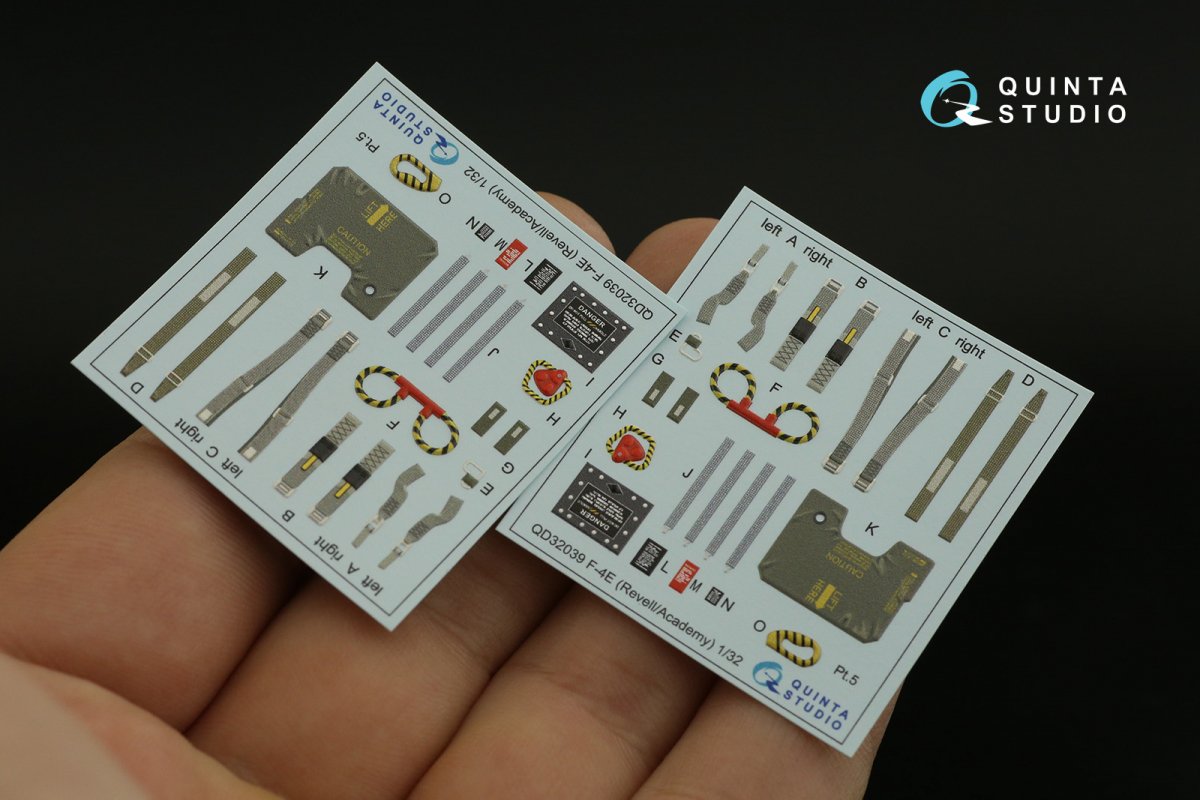 Quinta Studio QD32039 F-4E 3D-Printed &amp;amp; colored Interior on decal paper (Revell) 1/32 – image 8