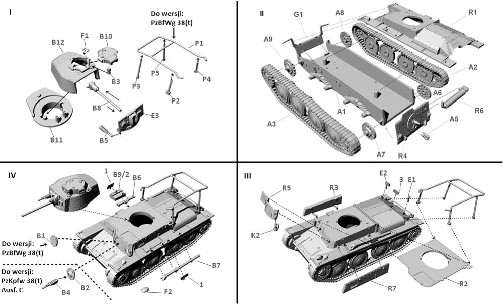 First to Fight First To Fight PL091 German Light Tank Pzkpfw 38(t) Ausf. C / Panzerbefehlswagen (Pzbfwg) 38(t) 1/72 – Bild 2