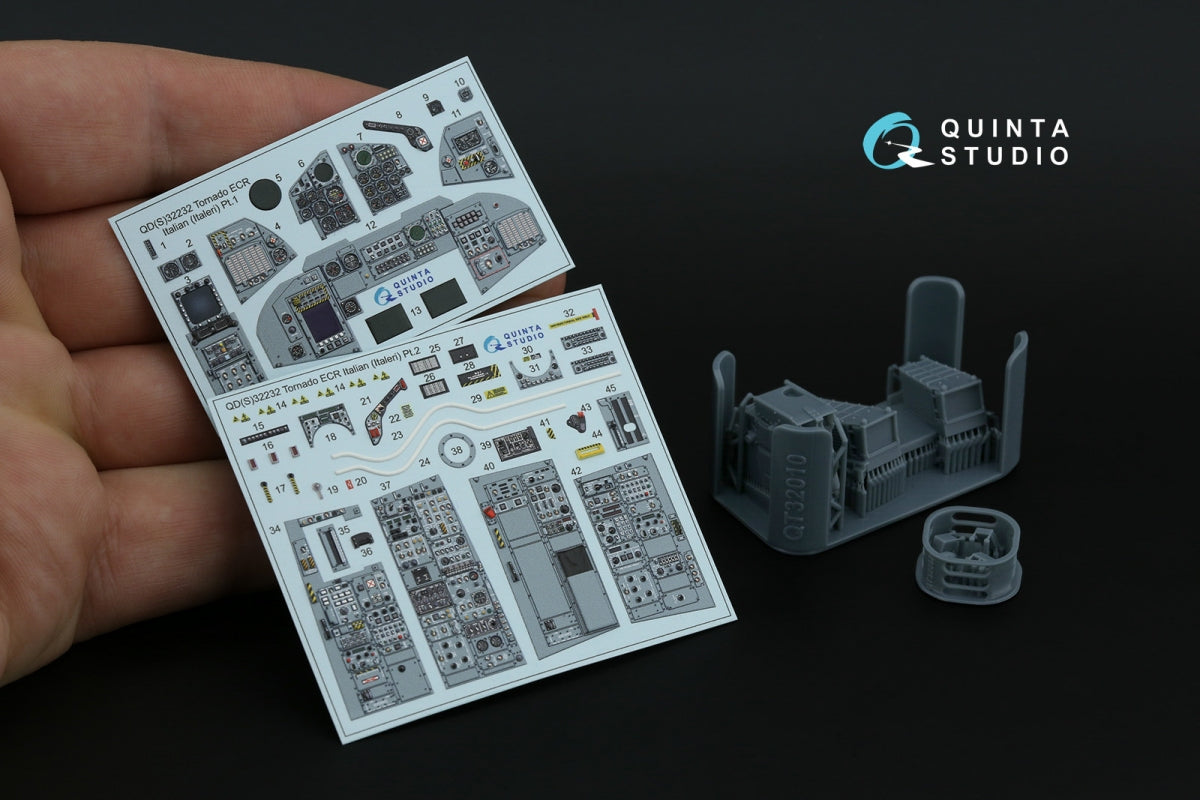 Quinta Studio QD+32232 Tornado ECR Italian 3D-Printed &amp;amp; colored Interior on decal paper (Italeri) (with 3D-printed resin parts) 1/32 – Bild 2