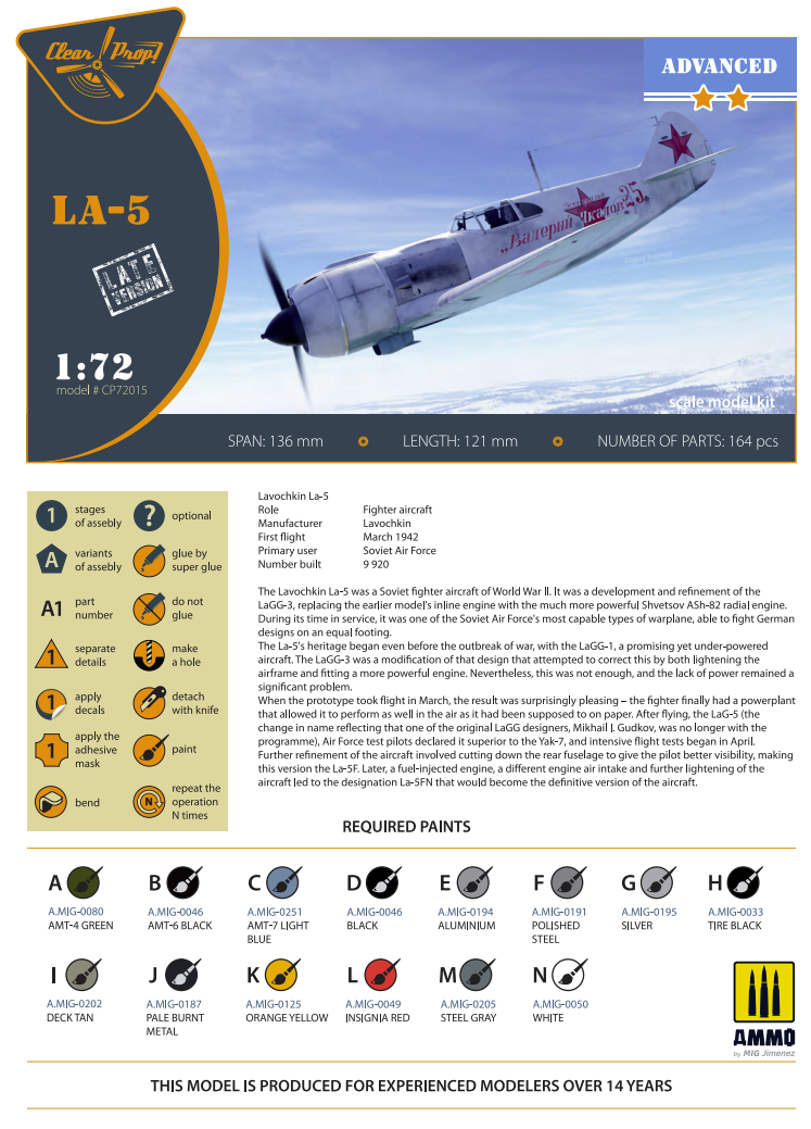 Clear Prop! CP72015 La-5 late version ADVANCED KIT 1/72 – image 4