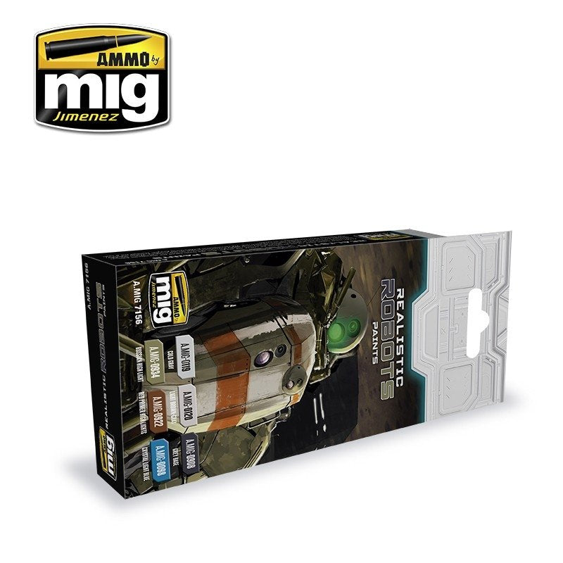 AMMO of Mig Jimenez 7156 REALISTIC ROBOTS COLOR SET 6x17ml – immagine 2