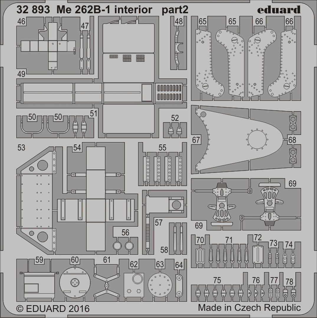 Eduard 32893 Me 262B-1 interior REVELL 1/32 – Bild 2