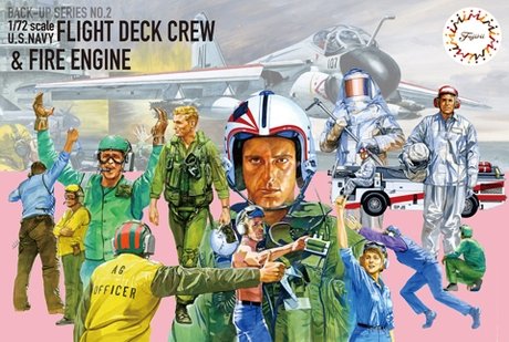 Fujimi 723464 FDC-2 US Navy Flight Deck Crew &amp; Fire Engine 1/72