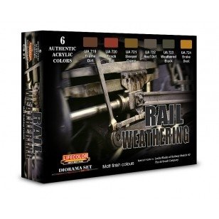 Coffret de peinture acrylique Lifecolor CS21 Effet vieilli pour rails 6 x 22 ml