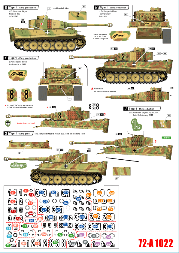Star Decals 72-A1022 German tanks in Italy # 2. Tigers. 1/72 – image 2