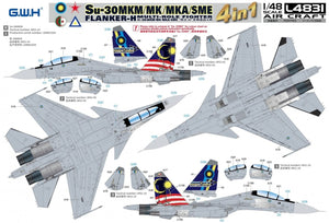 Great Wall Hobby L4831 Su-30 MKM / MK / MKA / SME &amp;#39;Flanker H&amp;#39; Multirole Fighter 4 In 1 1/48 – Bild 4