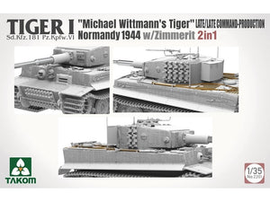 Takom 2201 Tiger I Late Production w/zimmerit Normandy 1944 Sd.Kfz. 181 Pz.Kpfw. VI Ausf. E &amp;quot;Michael Wittmann&amp;#39;s Tiger&amp;quot;(Late/Late Command) 1/35 – Bild 8