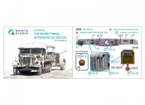 Quinta Studio QD35078 Sd.Kfz.7 family 3D-Printed &amp;amp; colored Interior on decal paper (Trumpeter) 1/35 – imagen 2