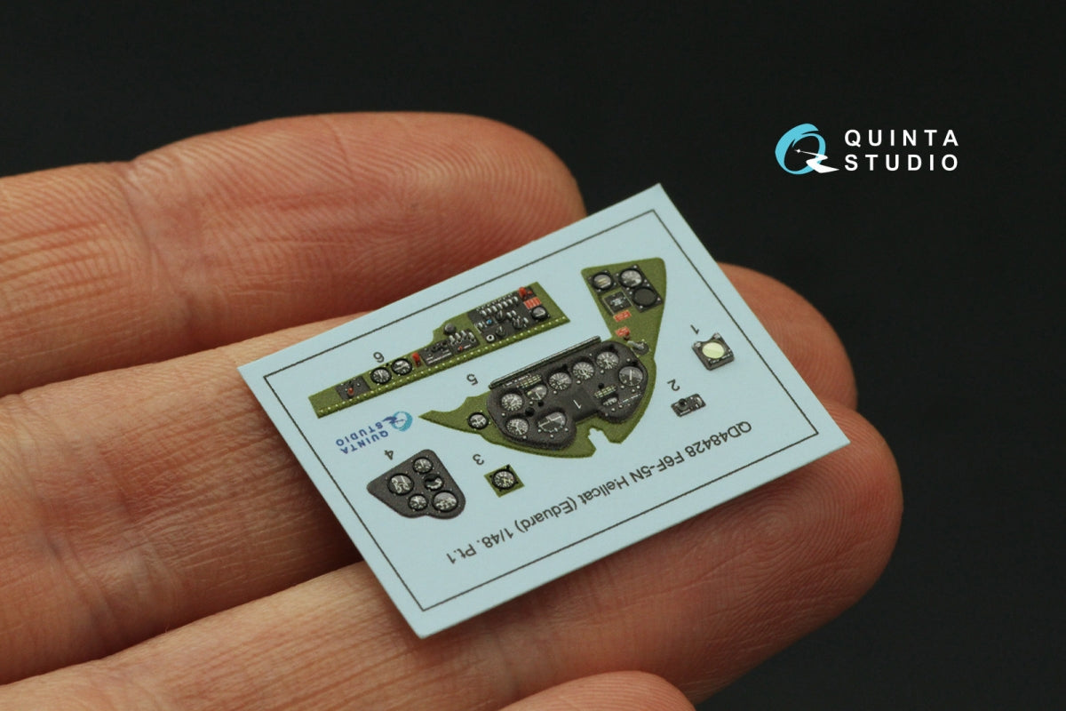 Quinta Studio QD48428 F6F-5N Hellcat 3D-Printed colored Interior on decal paper (Eduard) 1/48 – image 4