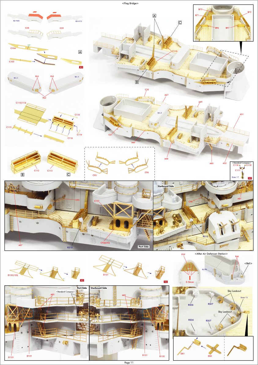 Pontos 37034FN USS BB-63 Missouri 1945 &amp;quot;Advanced&amp;quot; Detail Up Set for Hobbyboss Kit (Teak Tone wooden deck) 1/350 – zdjęcie 18