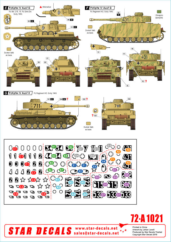 Star Decals 72-A1021 German tanks in Italy # 1. Sicilly 1943 1/72 – image 2