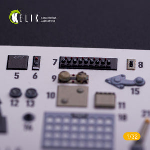 KELIK K32020 BF-109 E - Interior 3D Decal with 3D printed parts for Trumpeter kit 1/32 – Bild 7