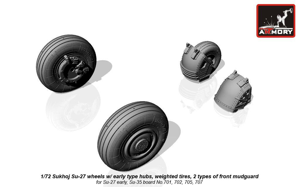 Armory Models AW72032b Sukhoj Su-27 Flanker wheels 1/72 – obrázek 3