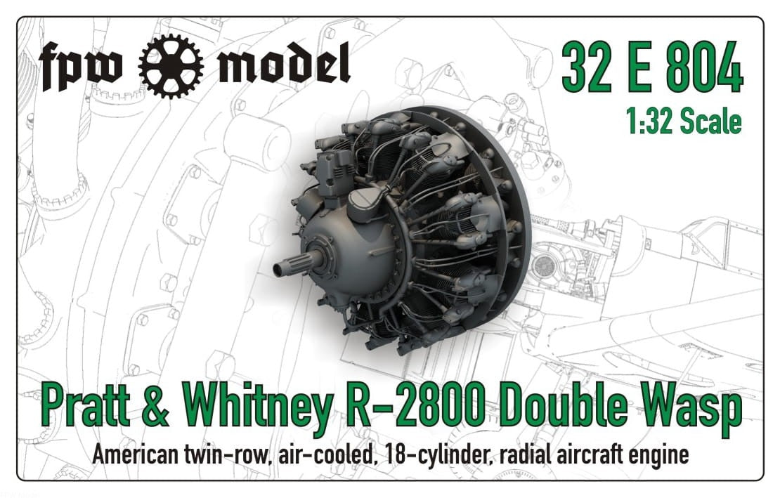 Maquette FPW 32P804 Pratt &amp; Whitney R-2800 Double Wasp (Complète) 1/32
