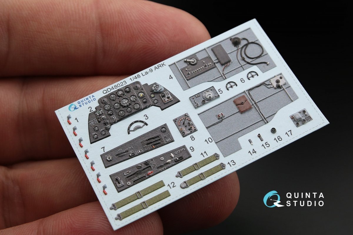 Quinta Studio QD48023 La-9 3D-Printed &amp;amp; colored Interior on decal paper (for ARK kit) 1/48 – image 2