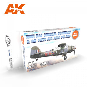 AK Interactive AK11728 WWII RAF COASTAL COMMAND &amp;amp; RN FLEET AIR ARM COLORS 6x17 ml
