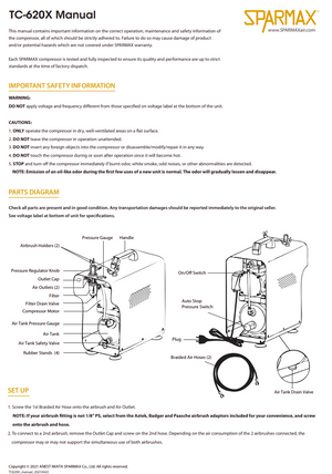 Sparmax TC620X Mini Air Compressor With 2x3m Hose – imagen 5