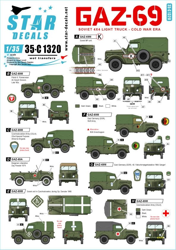 Star Decals 35-C1320 GAZ-69 1/35