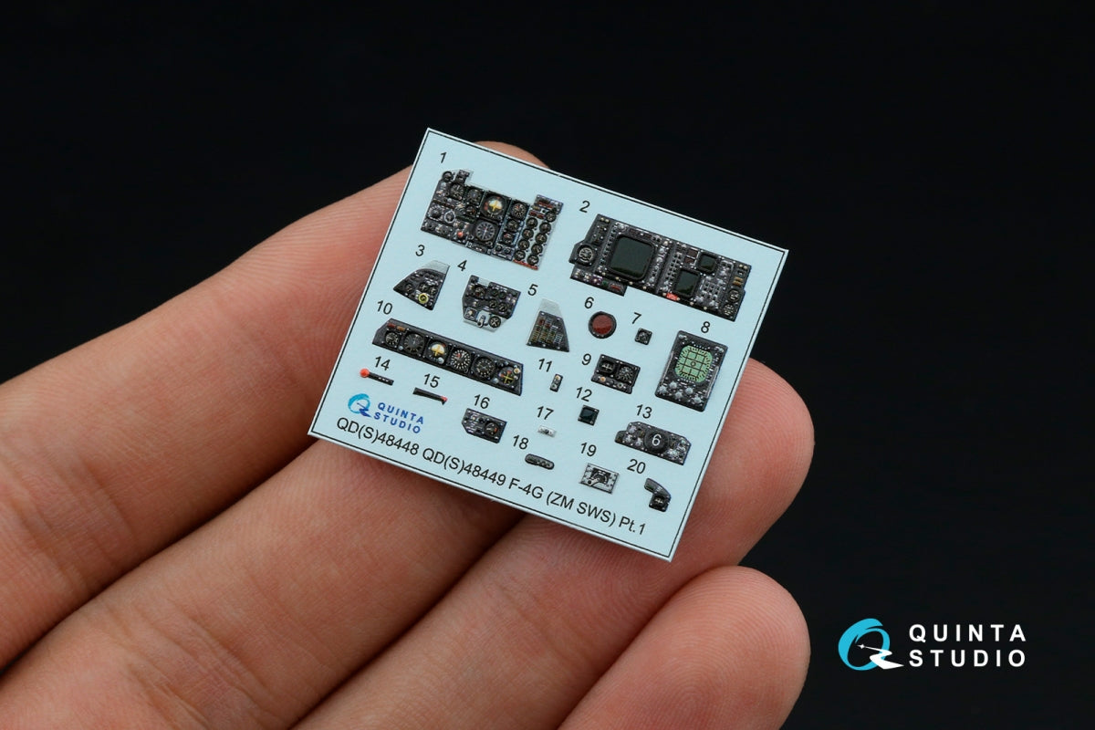 Quinta Studio QDS-48448 F-4G early 3D-Printed &amp;amp; colored Interior on decal paper (Zoukei Mura SWS) (Small version) 1/48 – image 5
