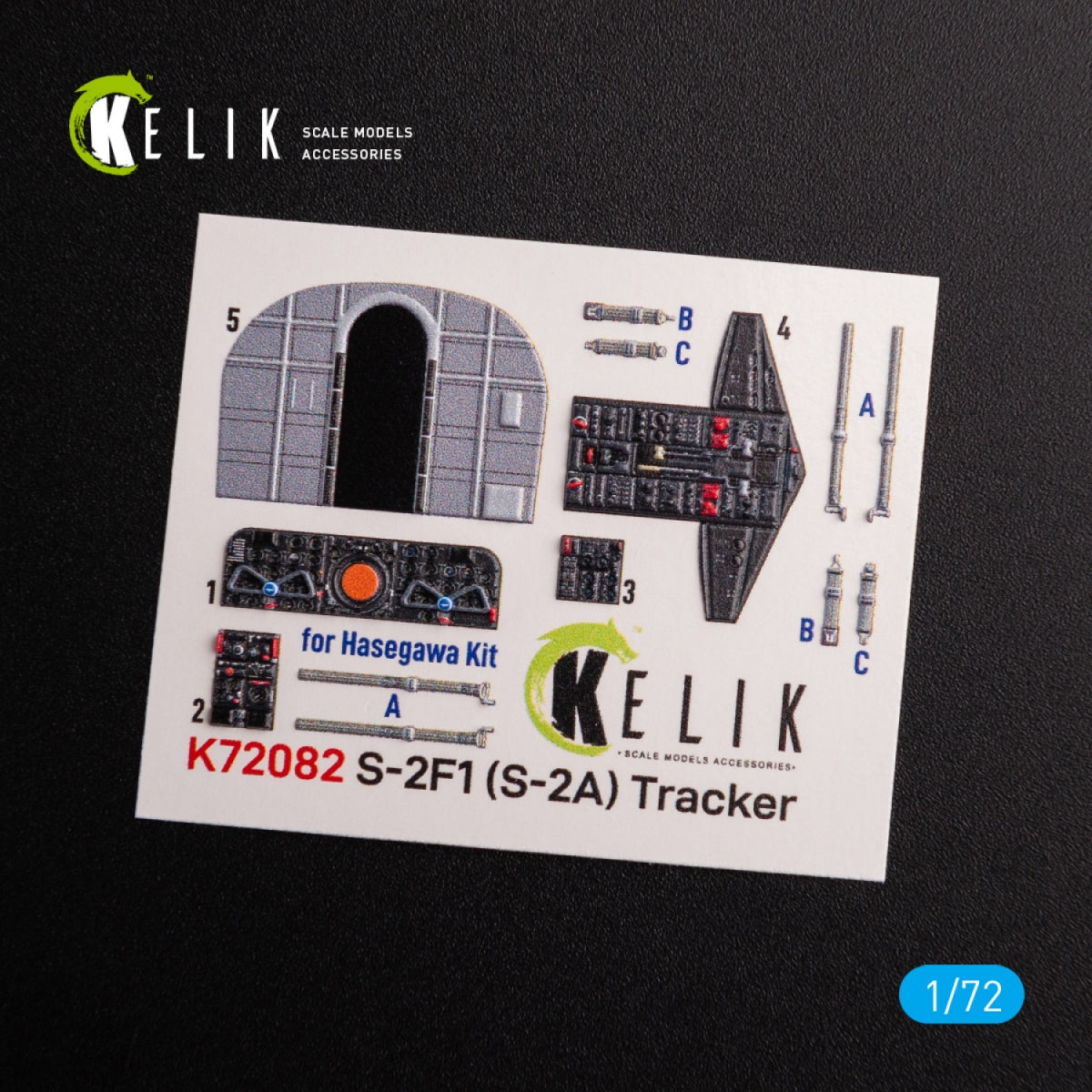 KELIK K72082 S-2A Tracker interior 3D decals for Hasegawa kit 1/72 – image 2