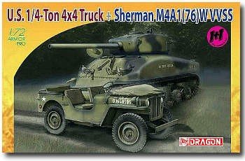 Camion Dragon 7412 1/4 Ton 4x4 + Sherman M4A1(76) avec VVSS (1/72)