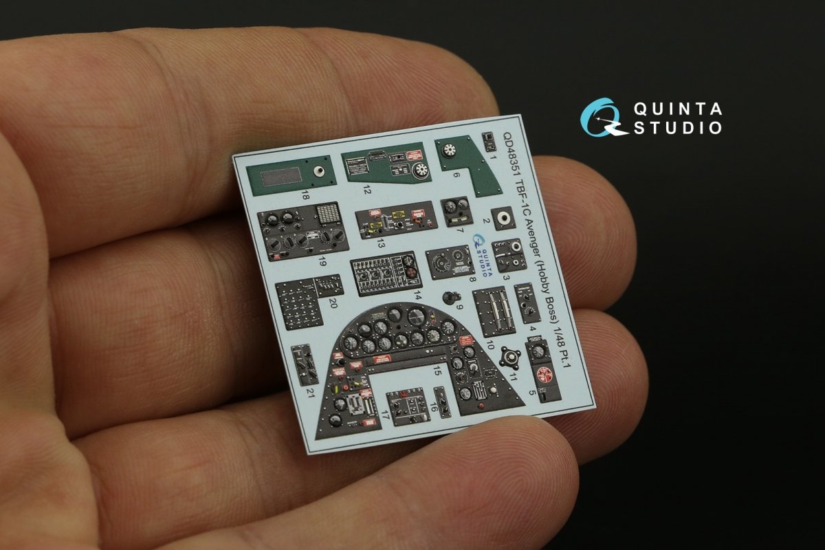 Quinta Studio QD48351 TBF-1C 3D-Printed &amp;amp; colored Interior on decal paper (Hobby Boss) 1/48 – obrázek 6