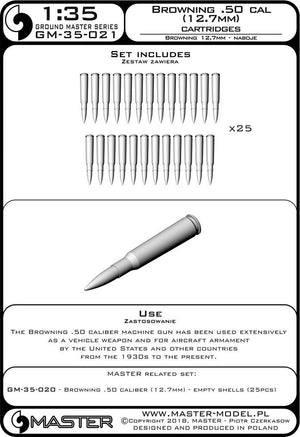 Master GM-35-021 Browning .50 caliber (12.7mm) - cartridges (25 pcs.) (1/35) – image 3